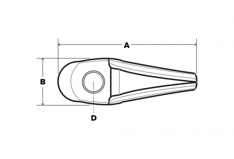 Line Art Top View of One Hole Straps by ENCKorns